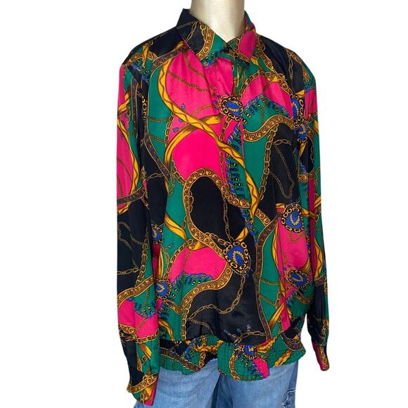 Alfred Dunner vintage women's size 16 blouse Long Sleeve Retro Classic - Picture 1 of 6